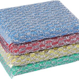 4 in 1 Cleaning Scrubber Silver Polyester [4Pcs]